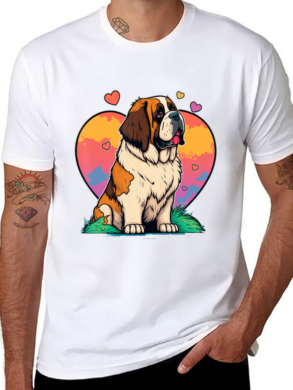 Saint Bernard Dog Heart Graphic Tee