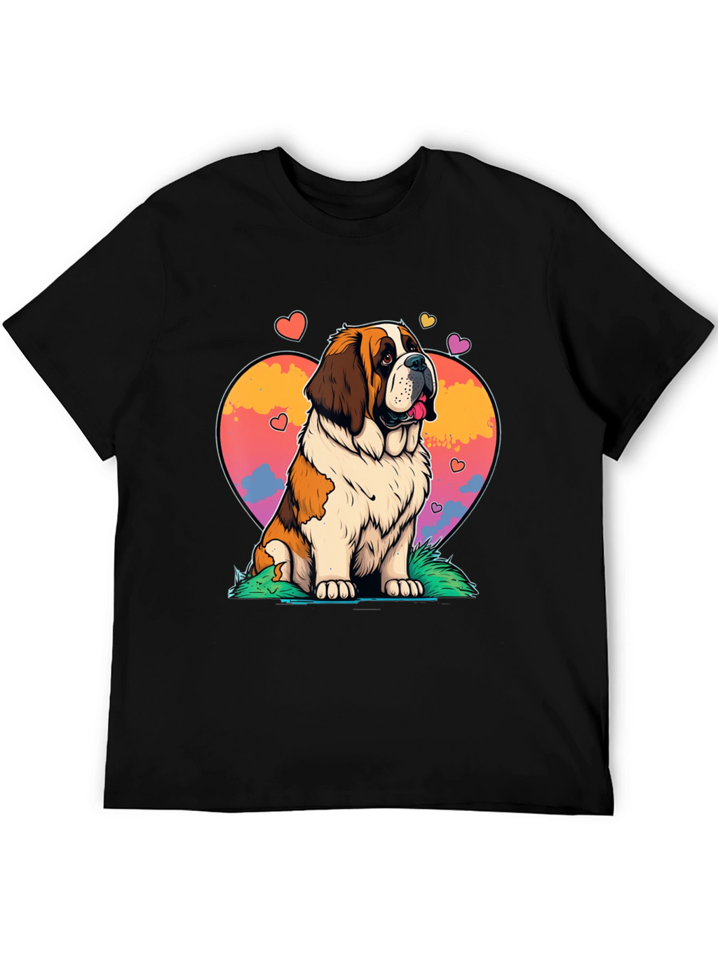 Saint Bernard Dog Heart Graphic Tee