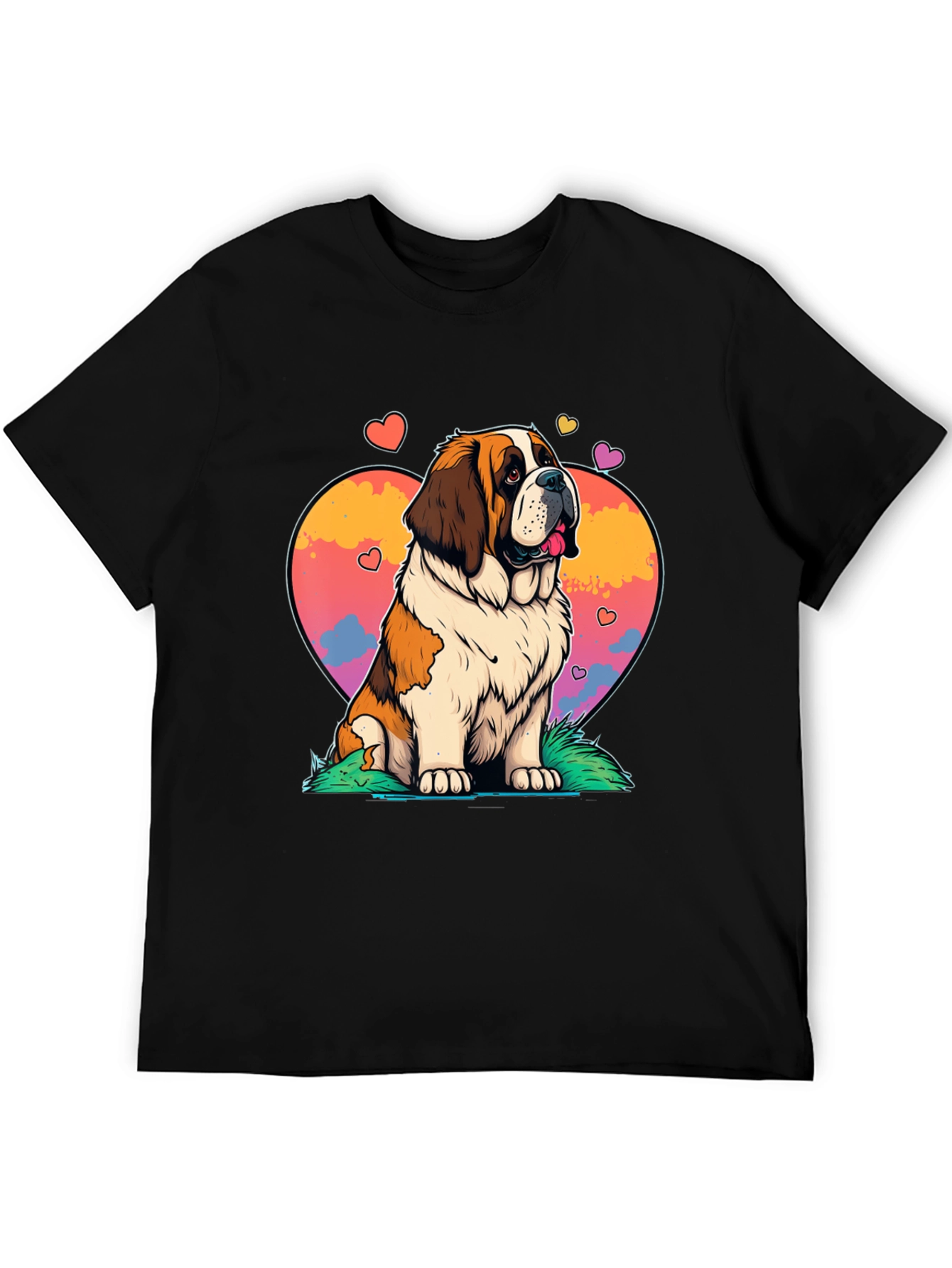 Saint Bernard Dog Heart Graphic Tee