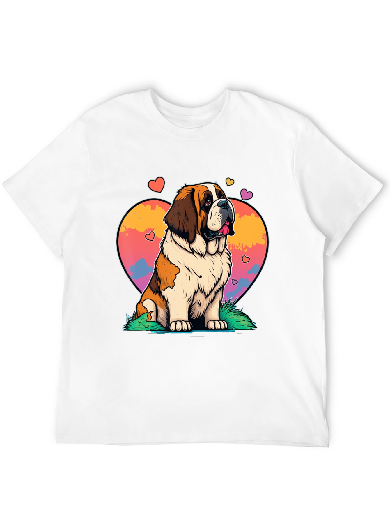 Saint Bernard Dog Heart Graphic Tee