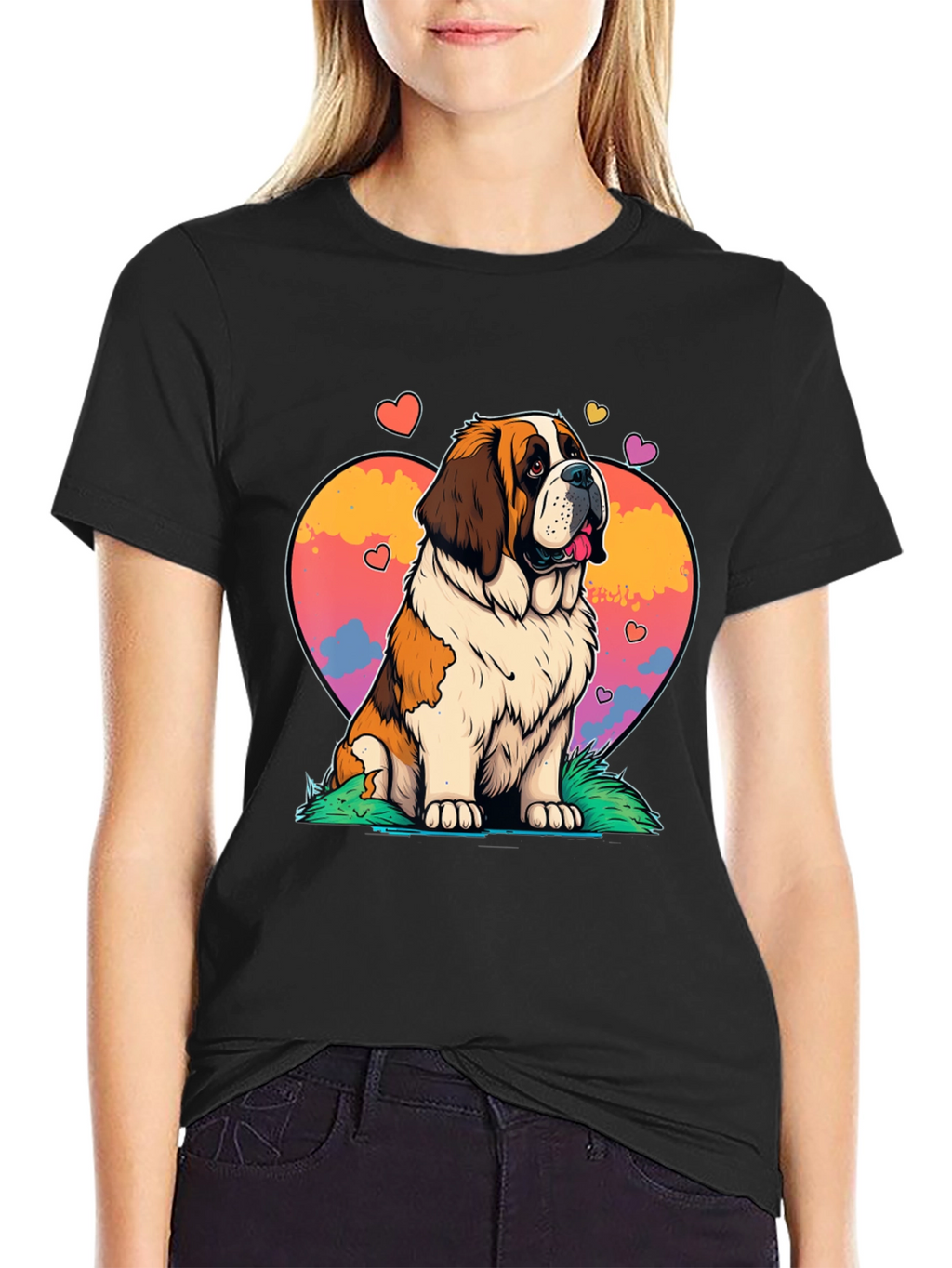 Saint Bernard Dog Heart Graphic Tee
