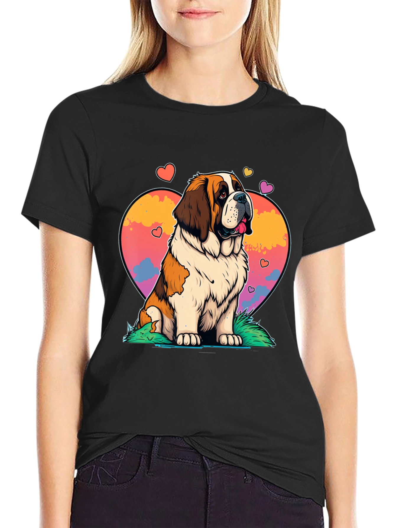 Saint Bernard Dog Heart Graphic Tee
