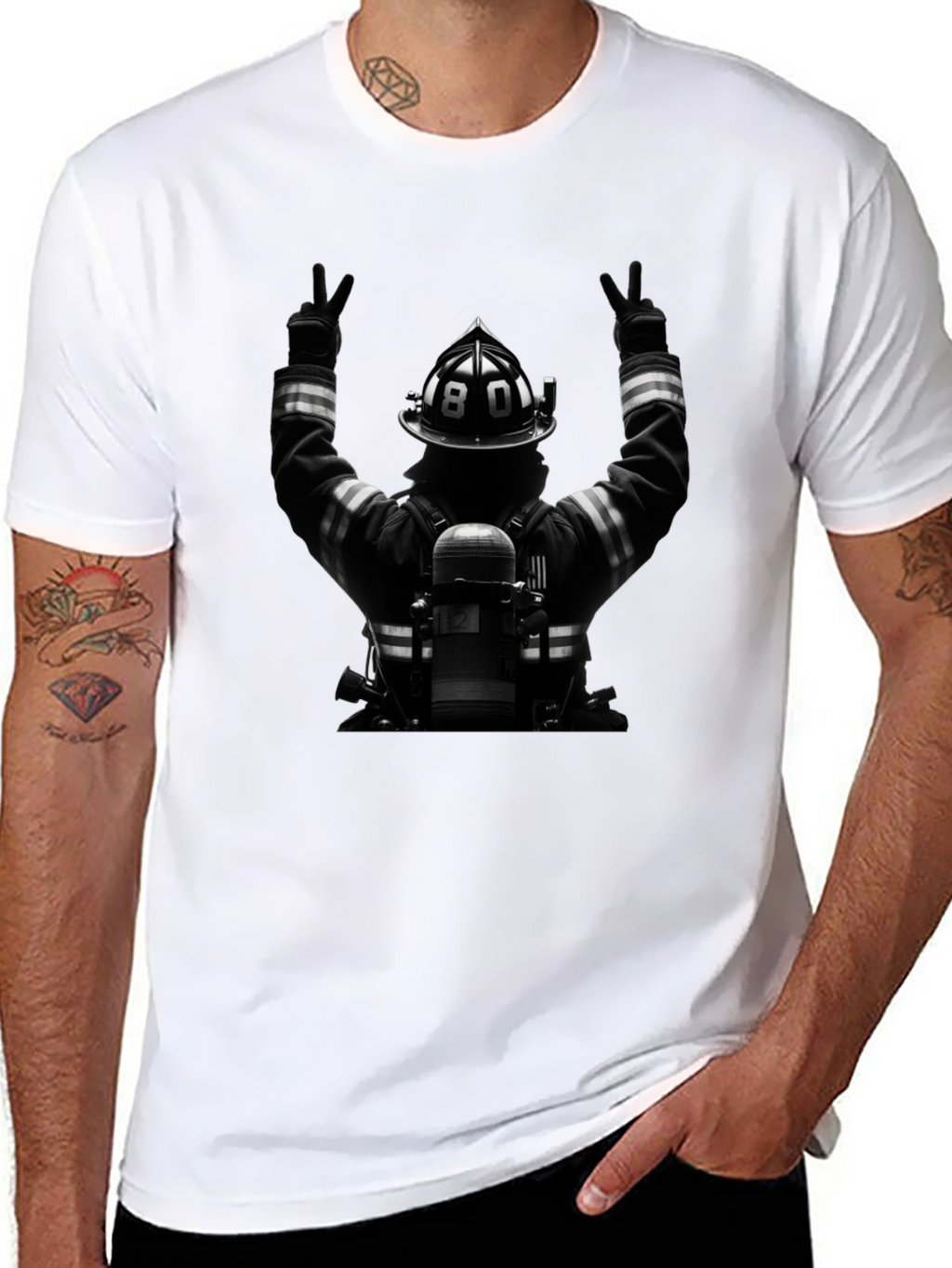 Firefighter Tribute Graphic T-Shirt