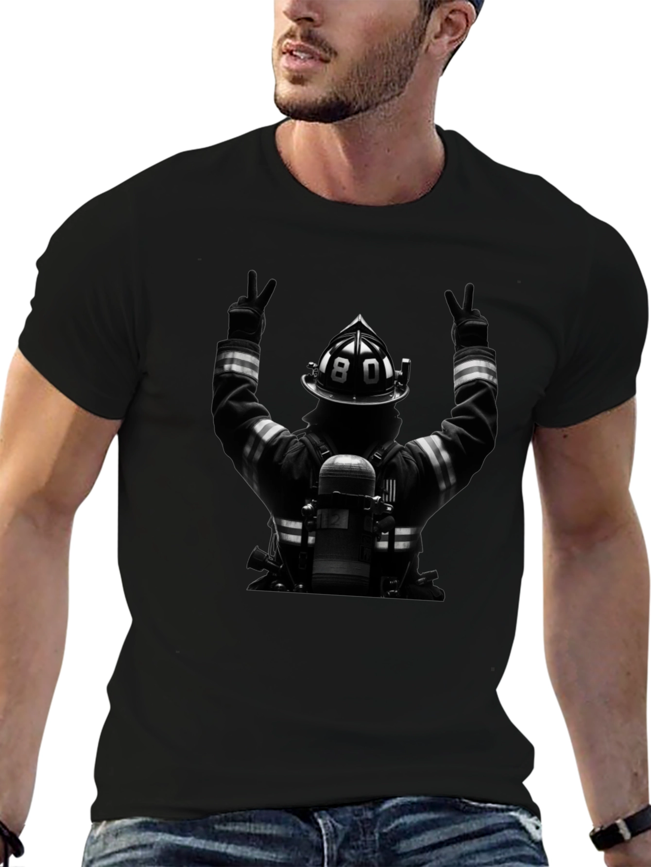 Firefighter Tribute Graphic T-Shirt