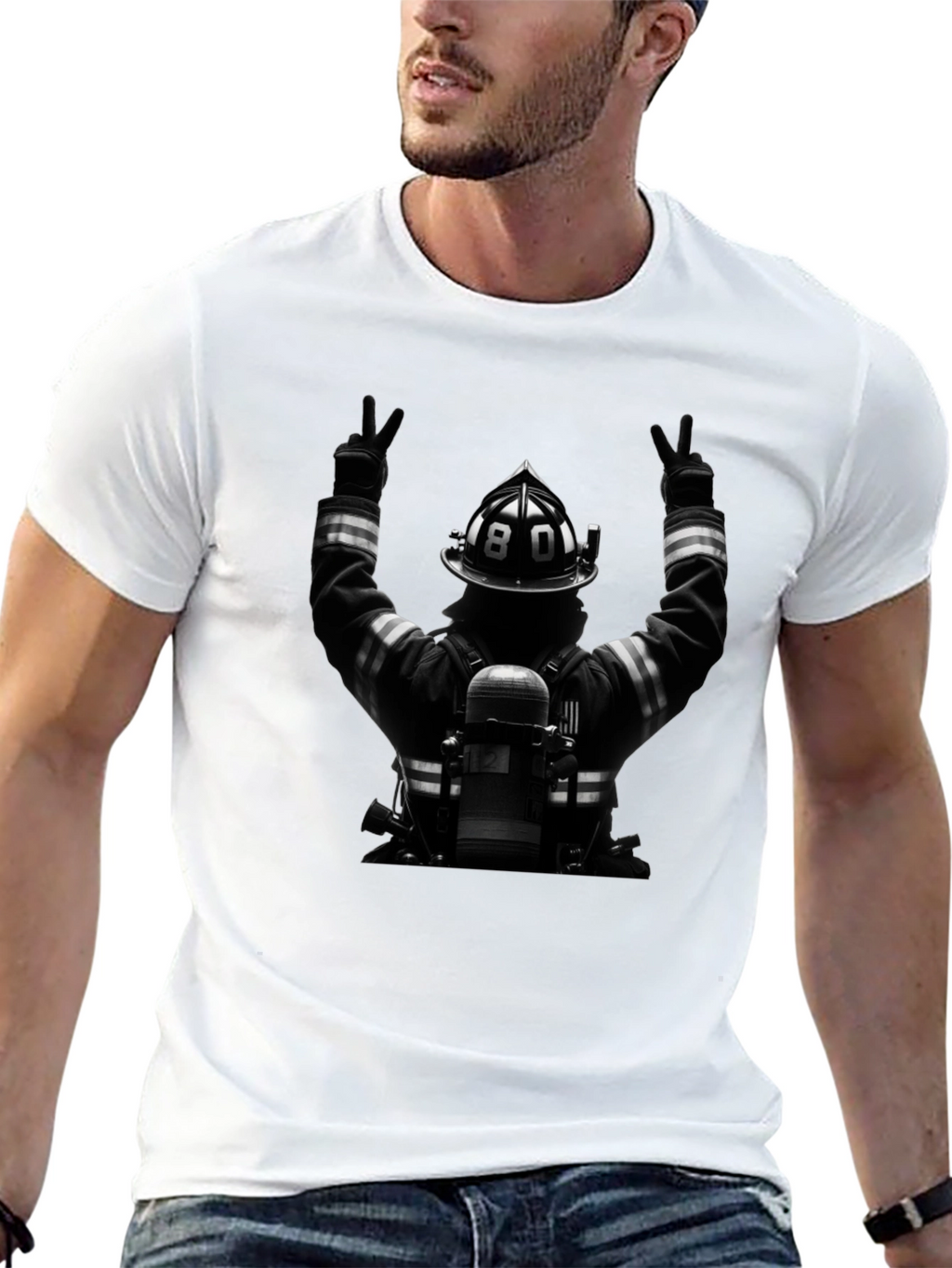 Firefighter Tribute Graphic T-Shirt
