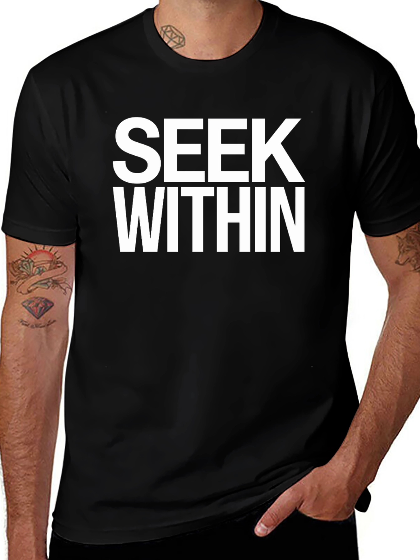 Seek Within Black Graphic Tee