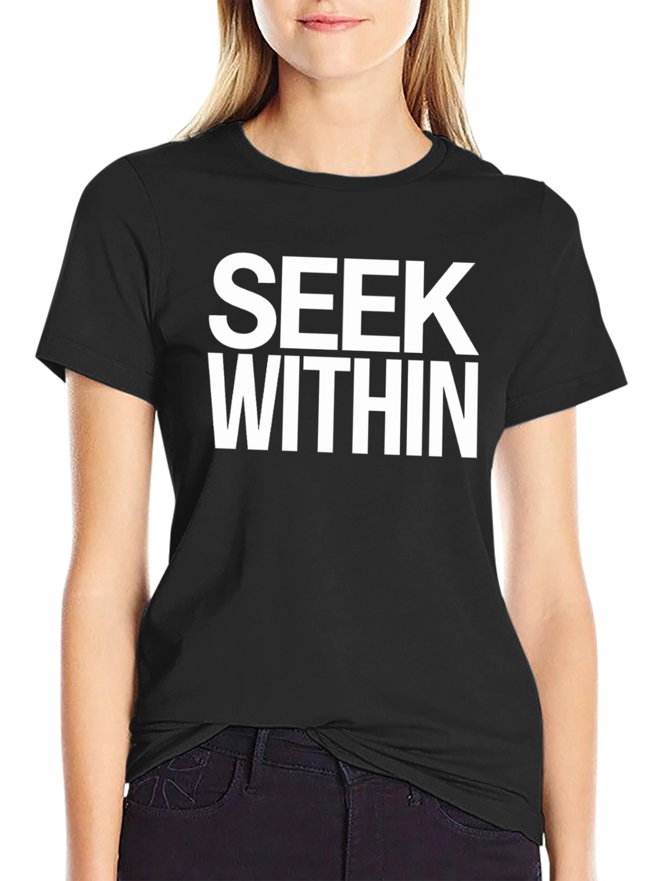 Seek Within Black Graphic Tee