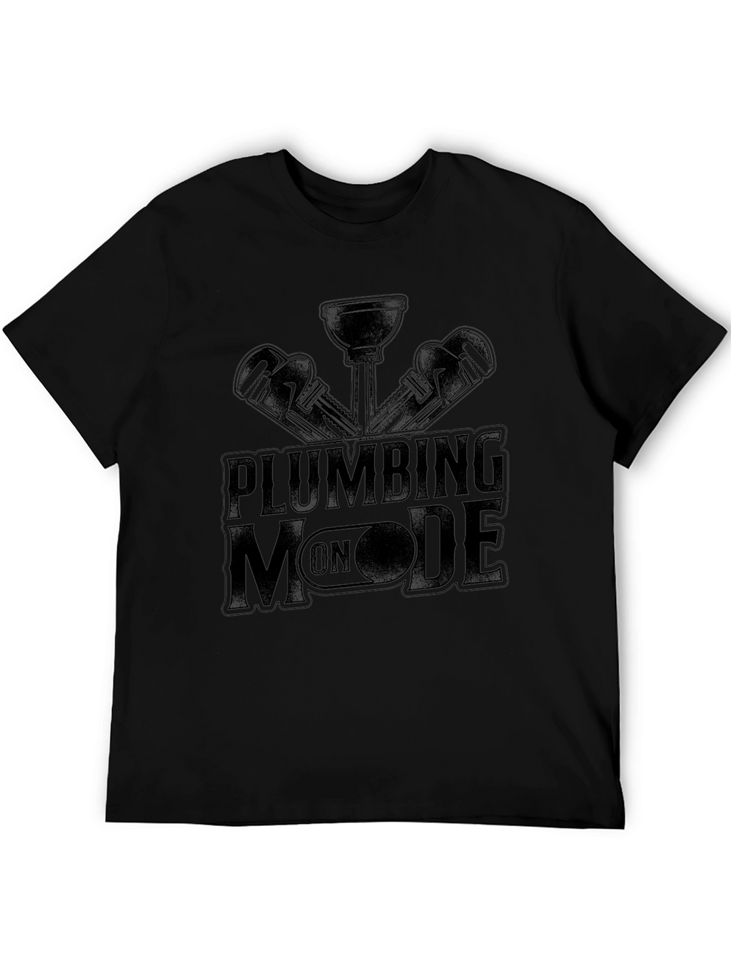 Plumbing Mode On Black T-Shirt