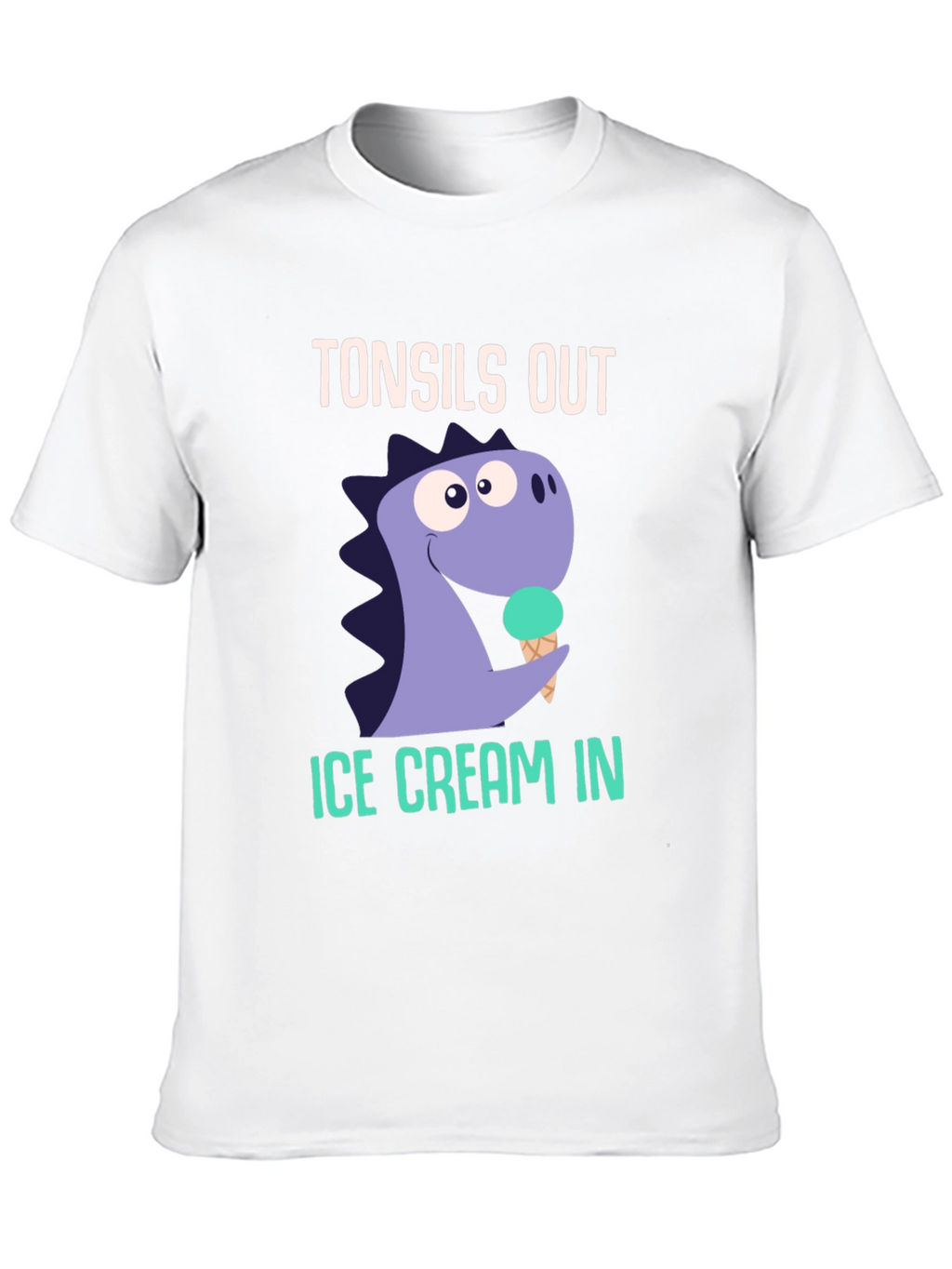 Tonsils Out Ice Cream In Dinosaur Graphic T-Shirt
