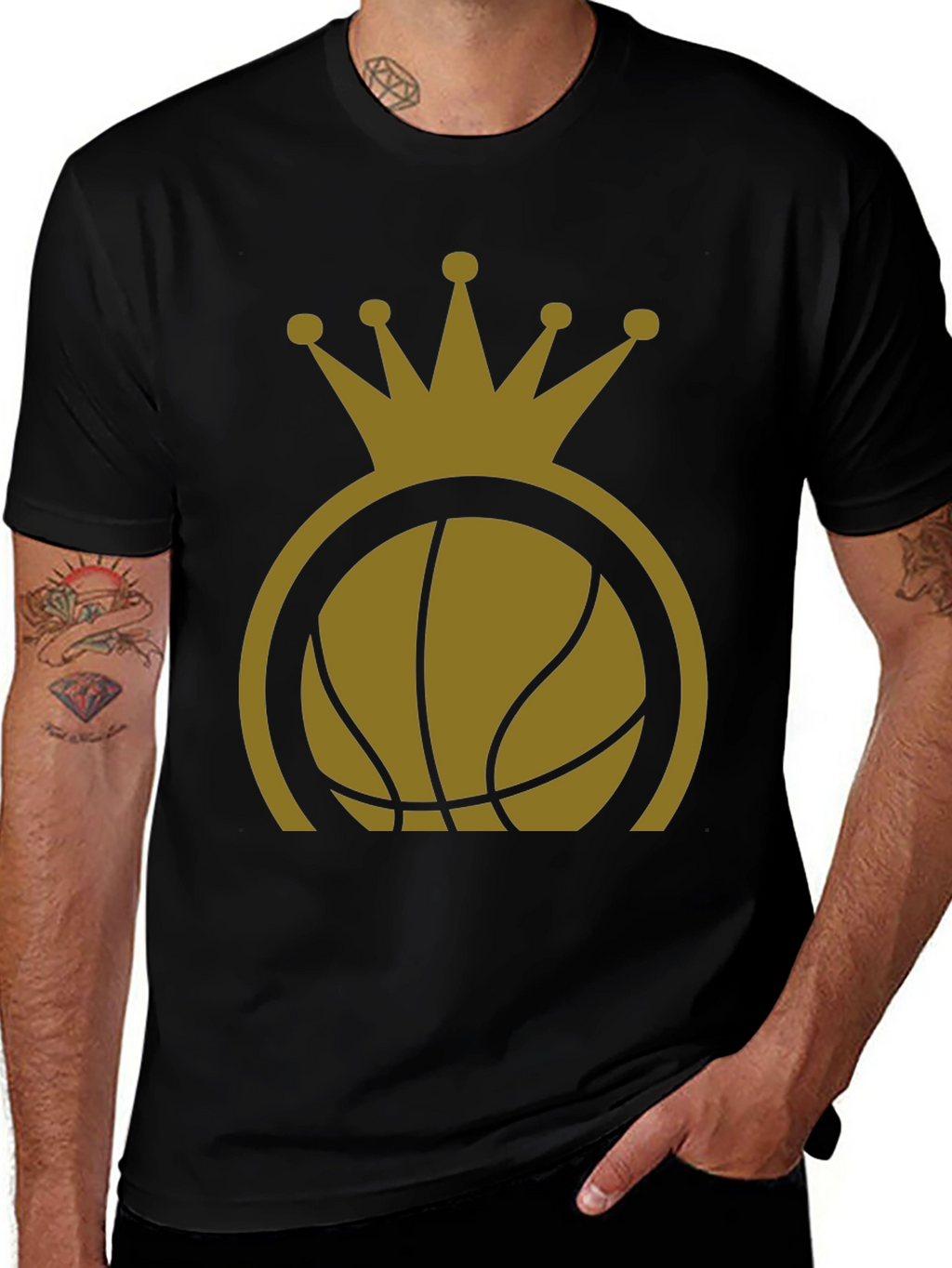 Basketball King T-Shirt - Gold Crown Design