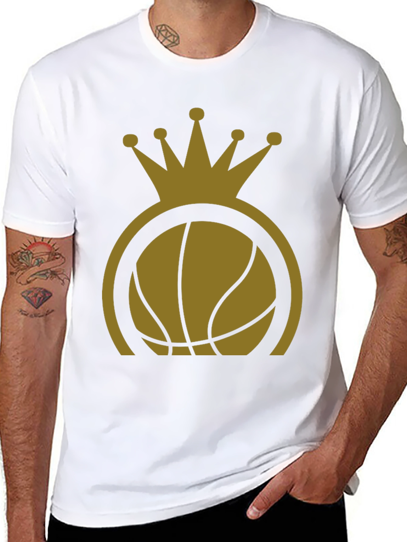 Basketball King T-Shirt - Gold Crown Design