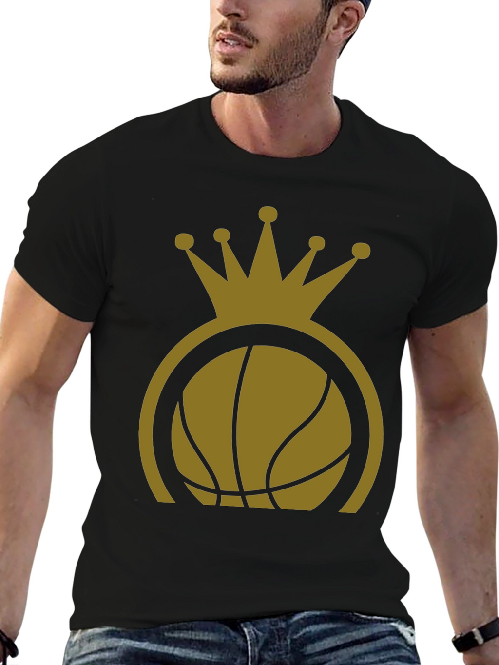 Basketball King T-Shirt - Gold Crown Design