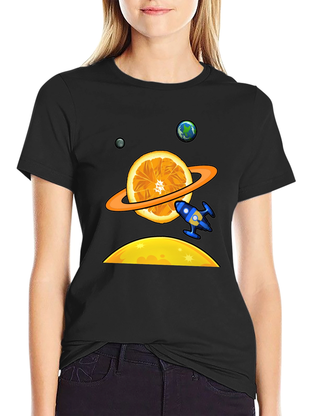 Space Orange Graphic T-Shirt - Mens