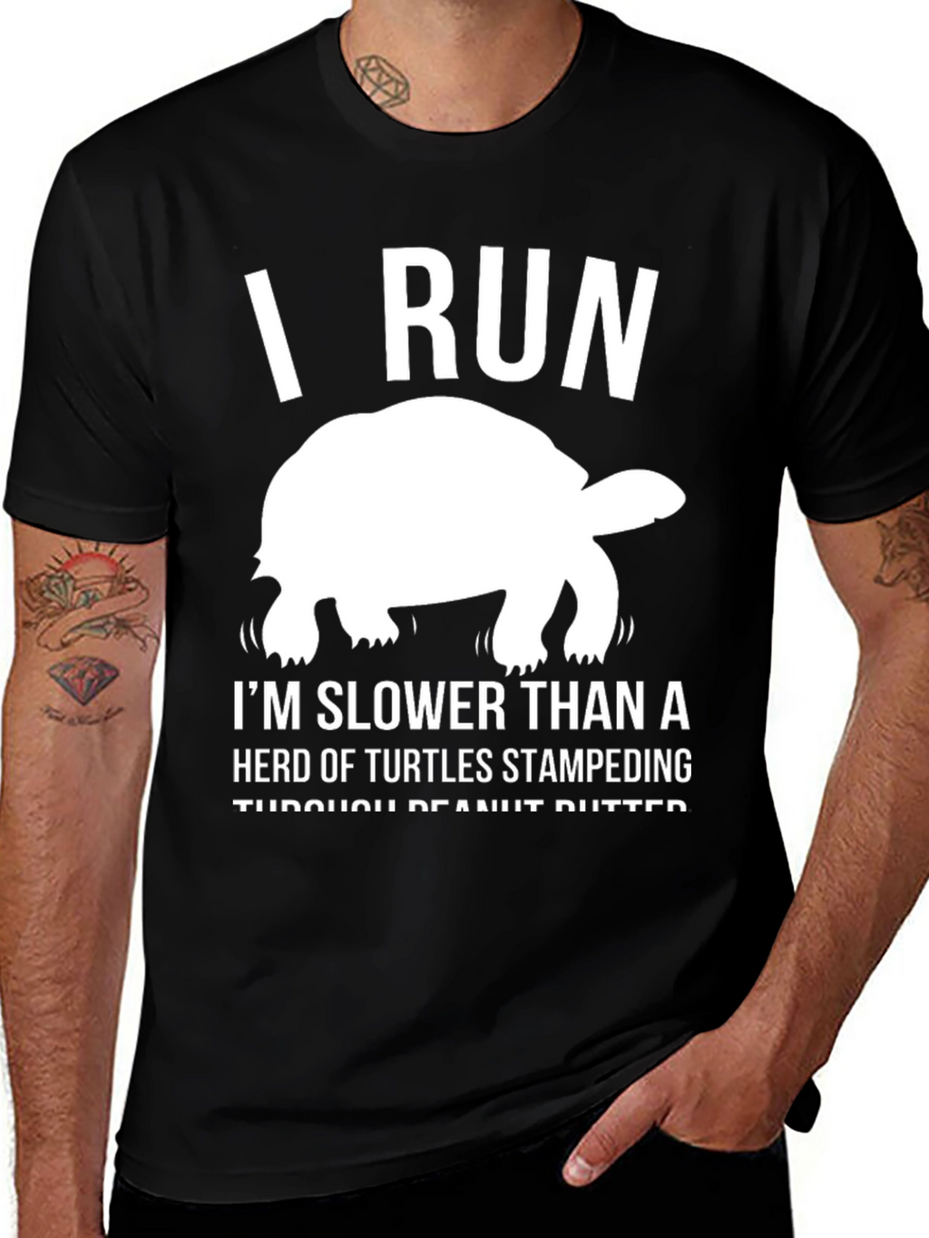 Funny Tortoise T-Shirt: I Run Slower Than Turtles