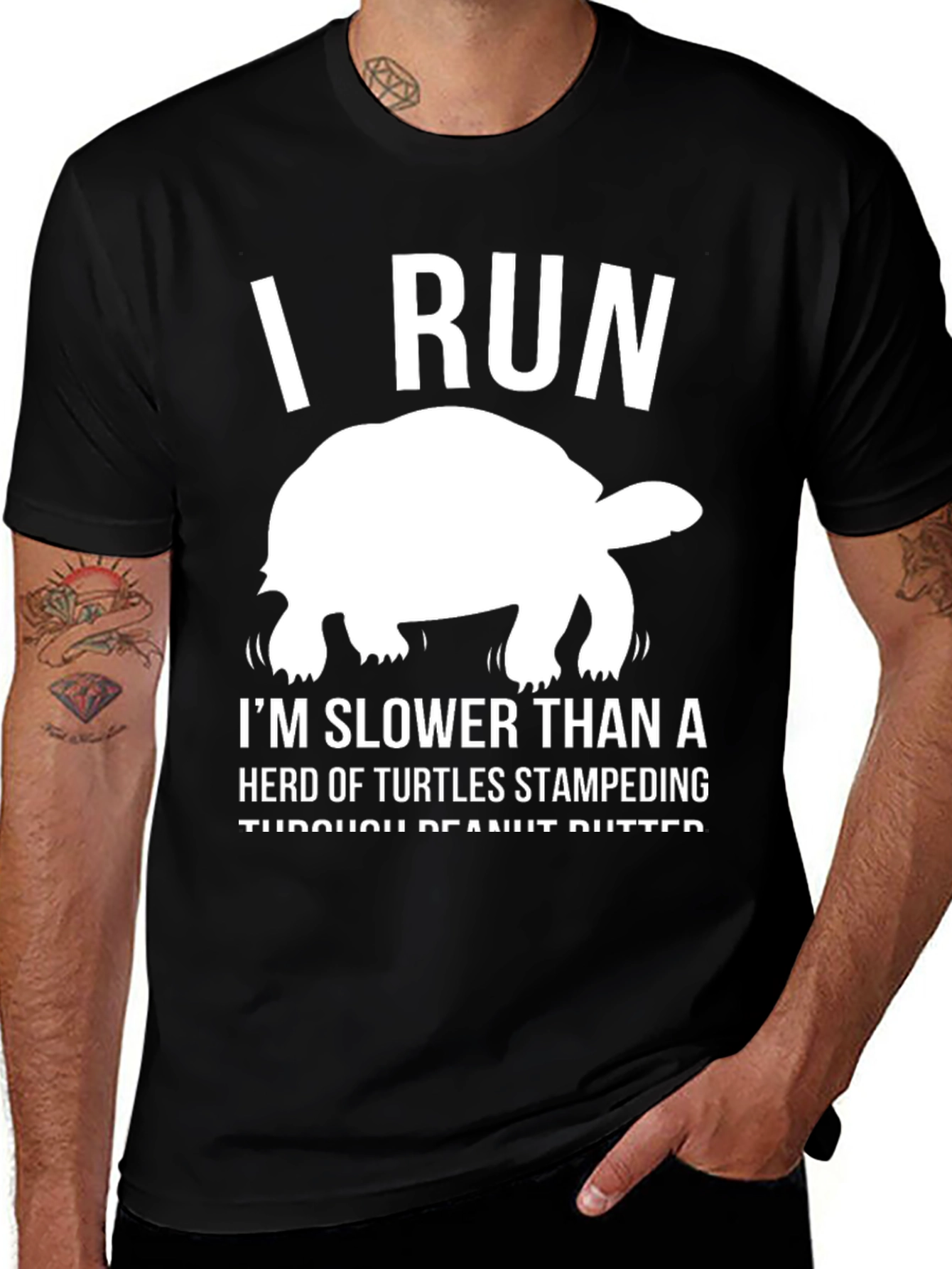 Funny Tortoise T-Shirt: I Run Slower Than Turtles
