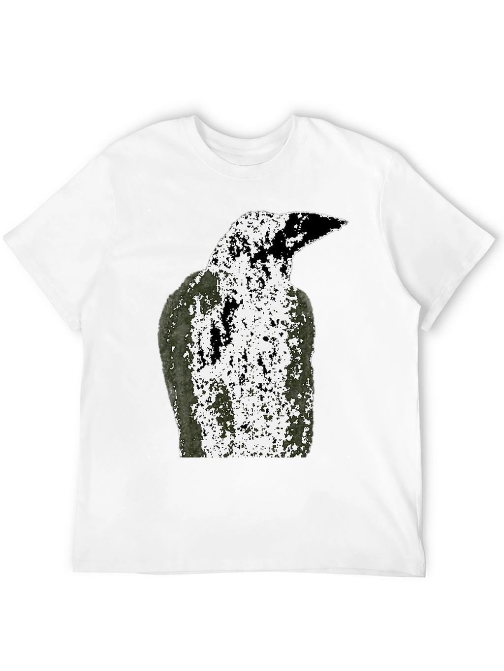 Grunge Raven Graphic Tee - Black Cotton T-Shirt