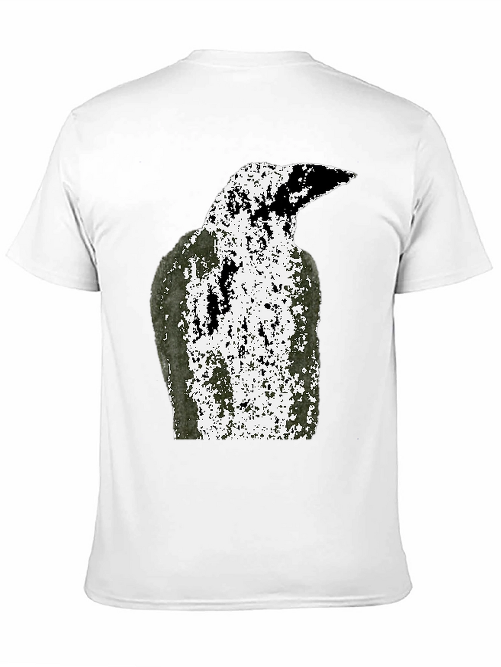 Grunge Raven Graphic Tee - Black Cotton T-Shirt
