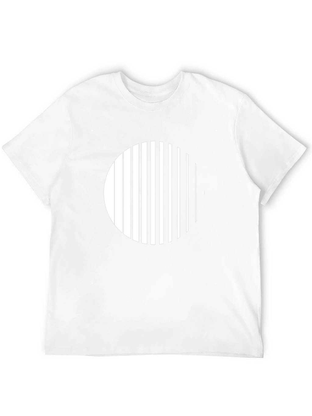 Modern Striped Circle Graphic Black T-Shirt