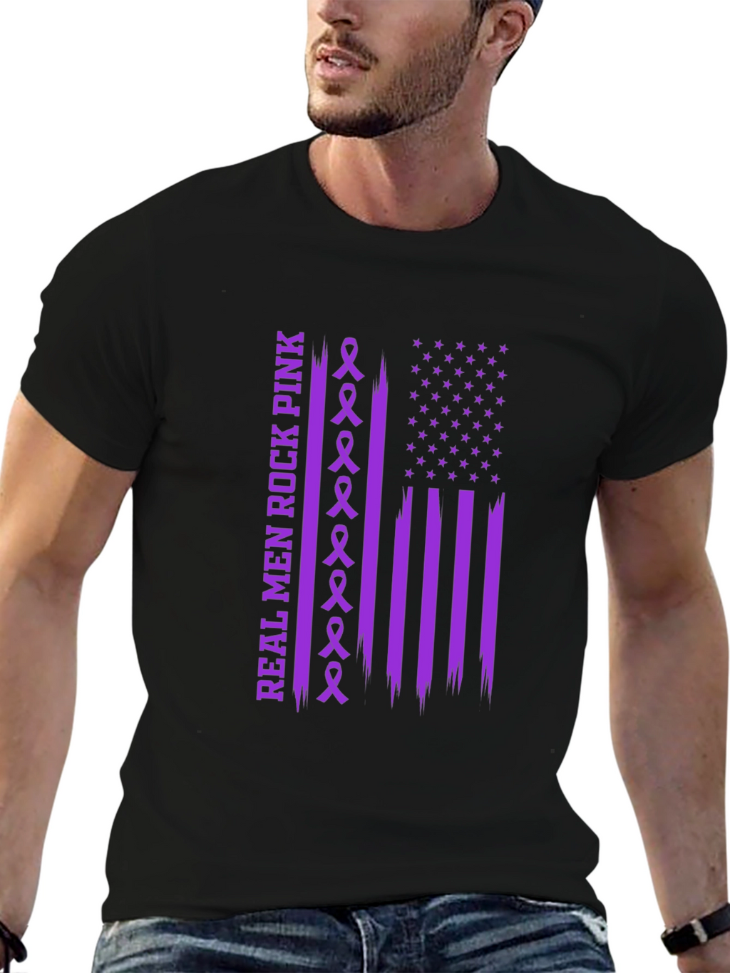 Real Men Rock Pink Awareness T-Shirt