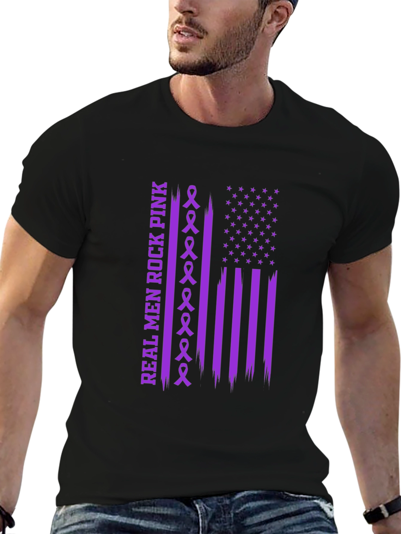 Real Men Rock Pink Awareness T-Shirt