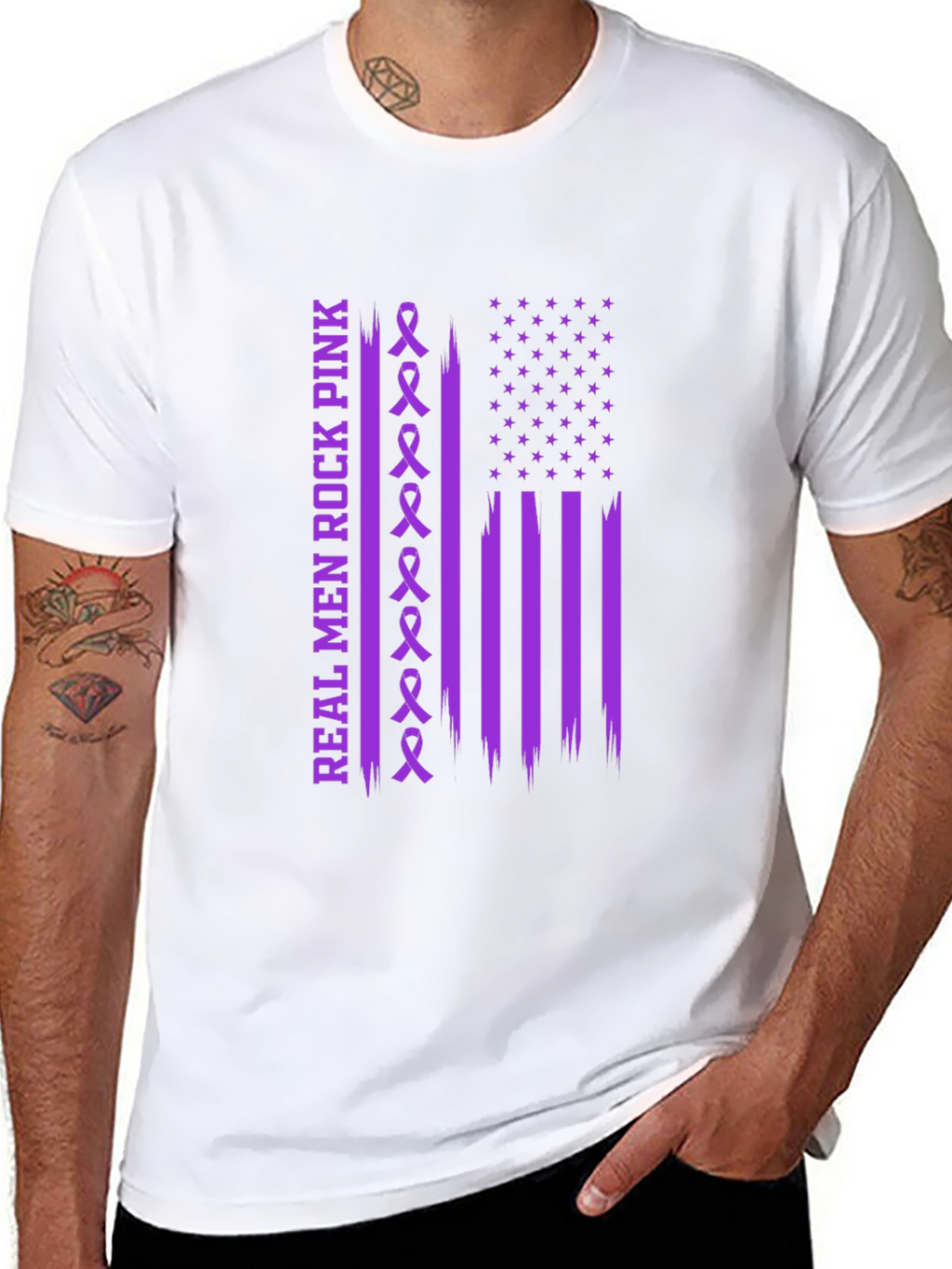 Real Men Rock Pink Awareness T-Shirt