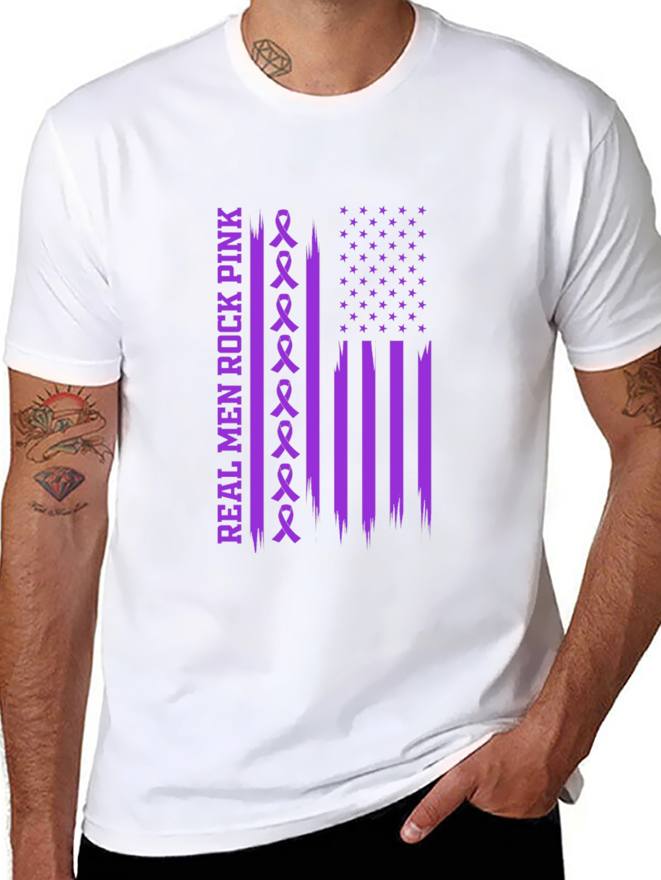 Real Men Rock Pink Awareness T-Shirt