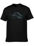 Whale Graphic Tee - Black Casual T-Shirt