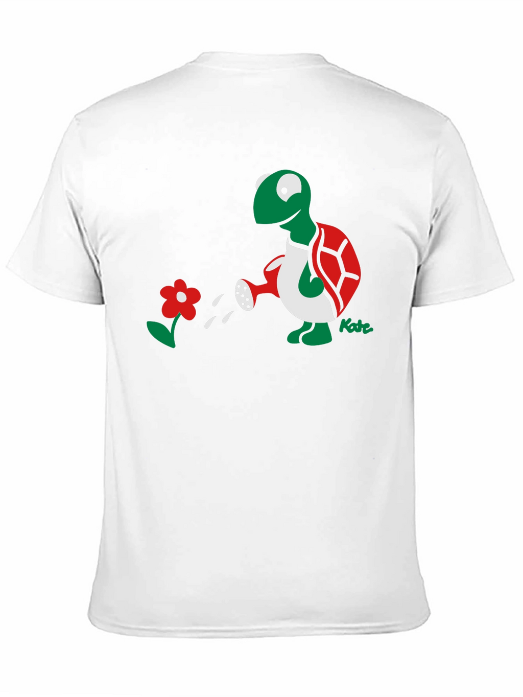 Whimsical Turtle Watering Flower Graphic Tee