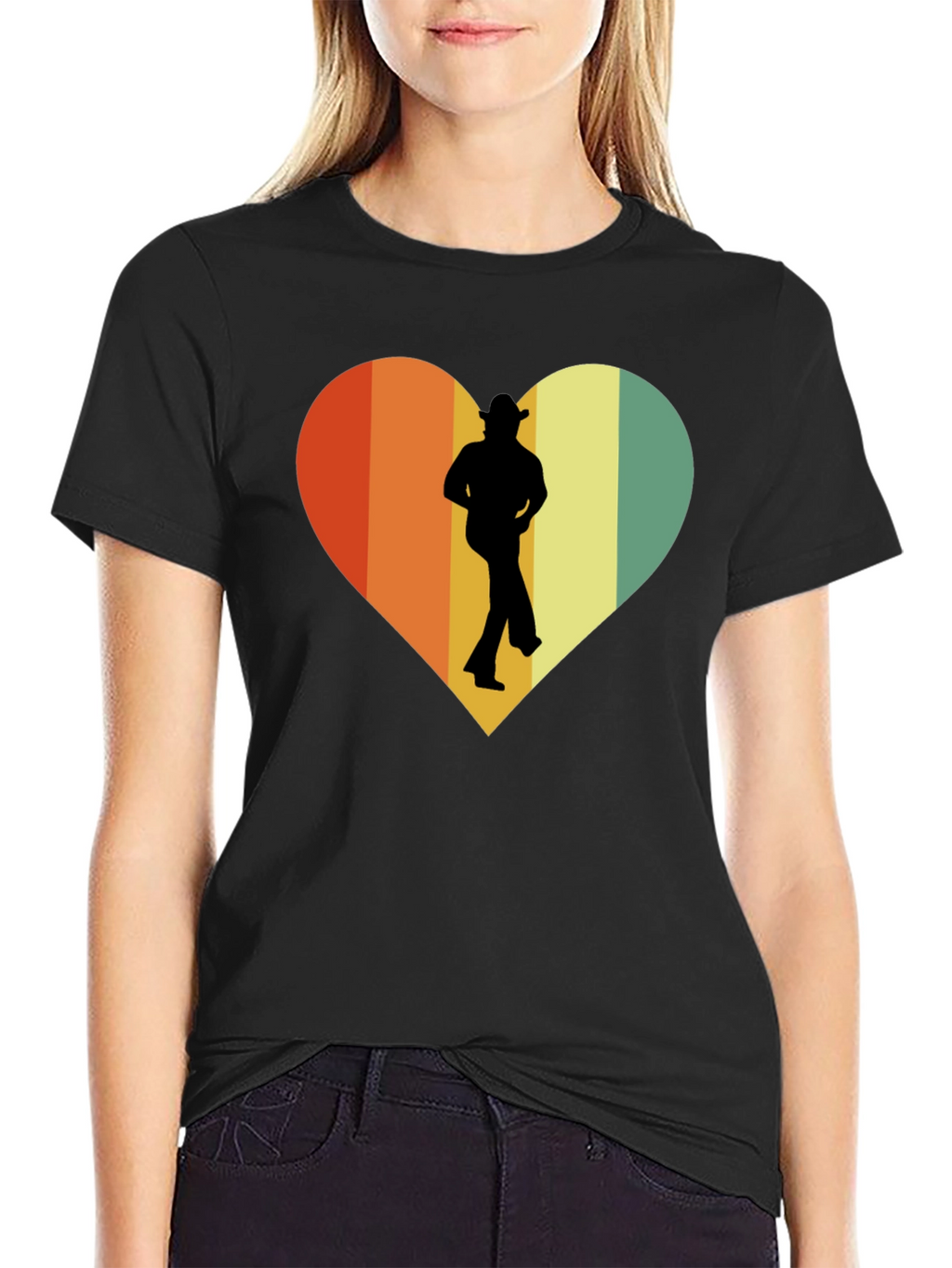 Retro Country Dance Heart Graphic T-Shirt