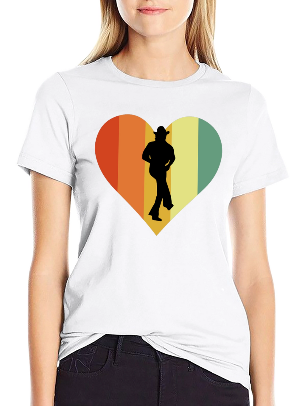 Retro Country Dance Heart Graphic T-Shirt
