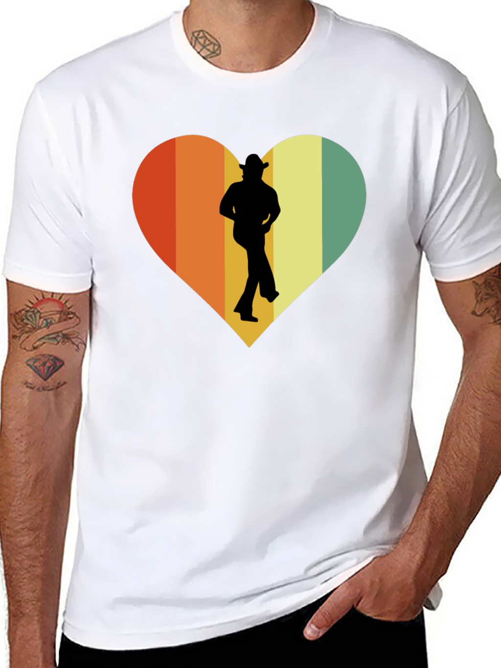 Retro Country Dance Heart Graphic T-Shirt