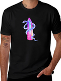 Crystal Snake Graphic T-Shirt - Stylish Mens Tee