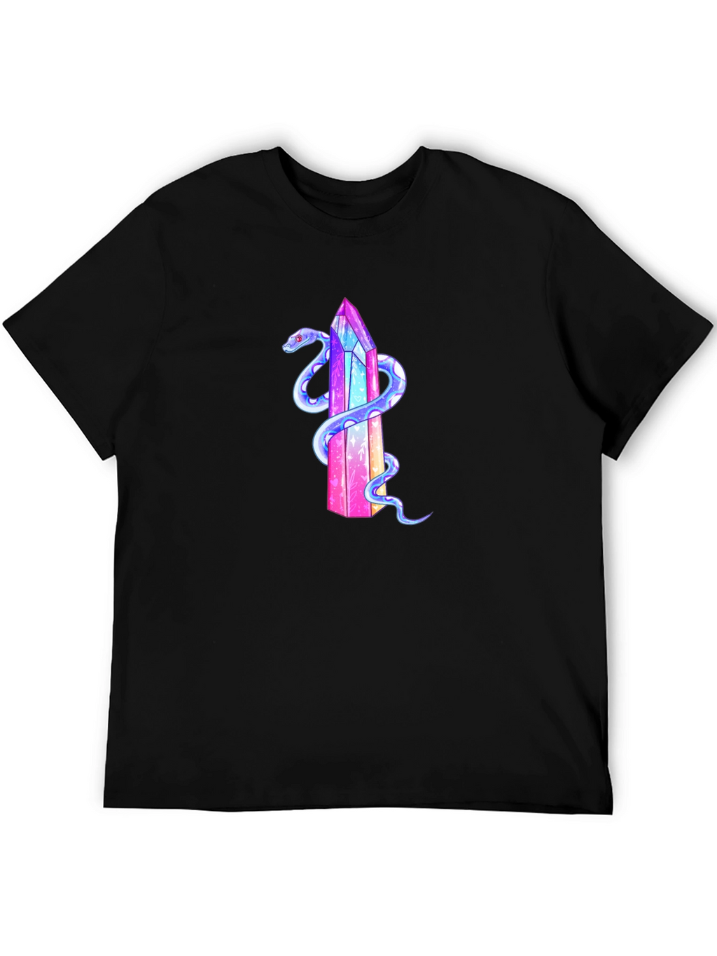 Crystal Snake Graphic T-Shirt - Stylish Mens Tee