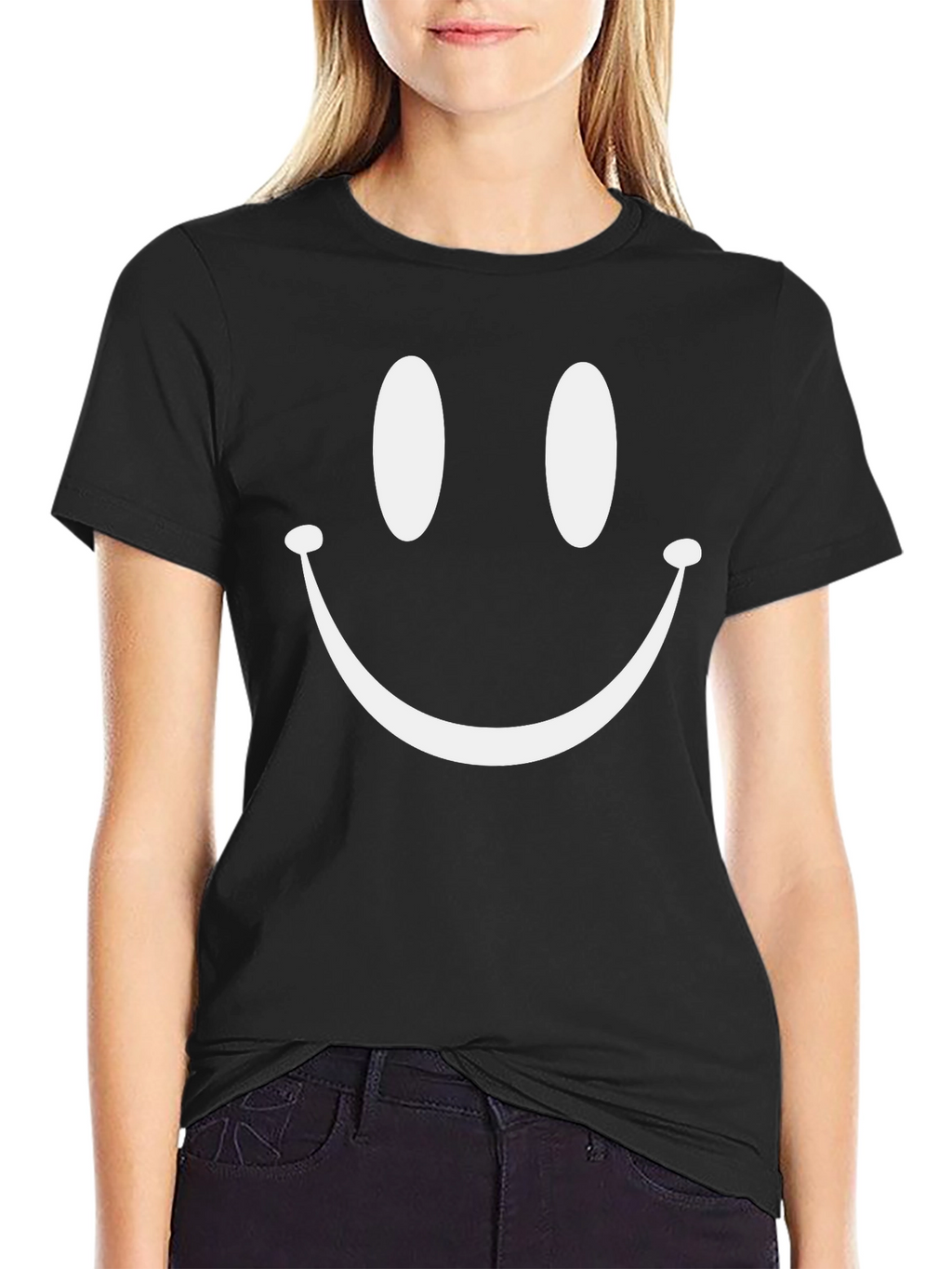 Smiley Face Graphic Tee - Classic Black T-Shirt