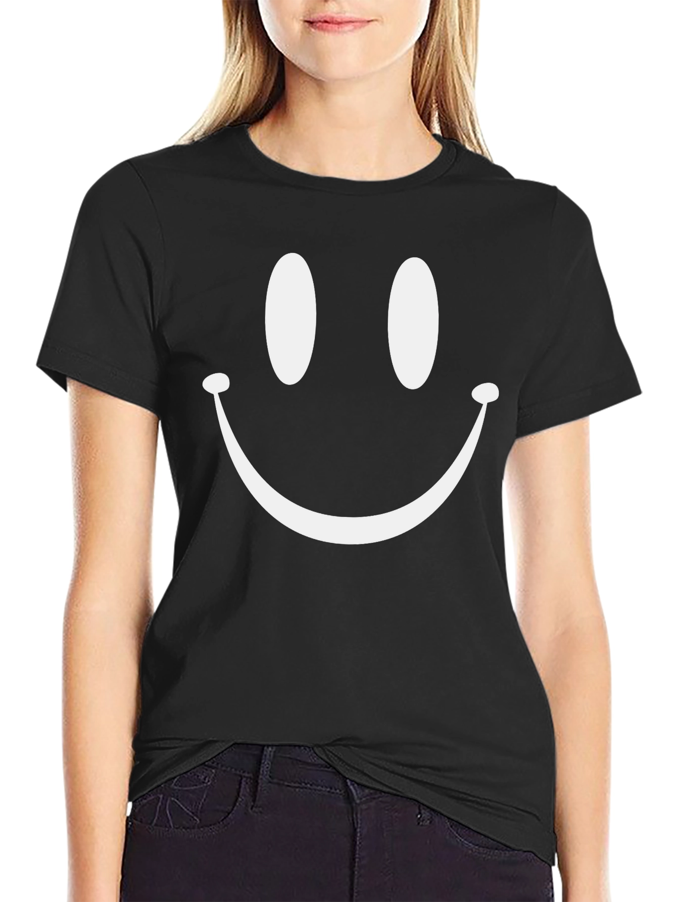 Smiley Face Graphic Tee - Classic Black T-Shirt