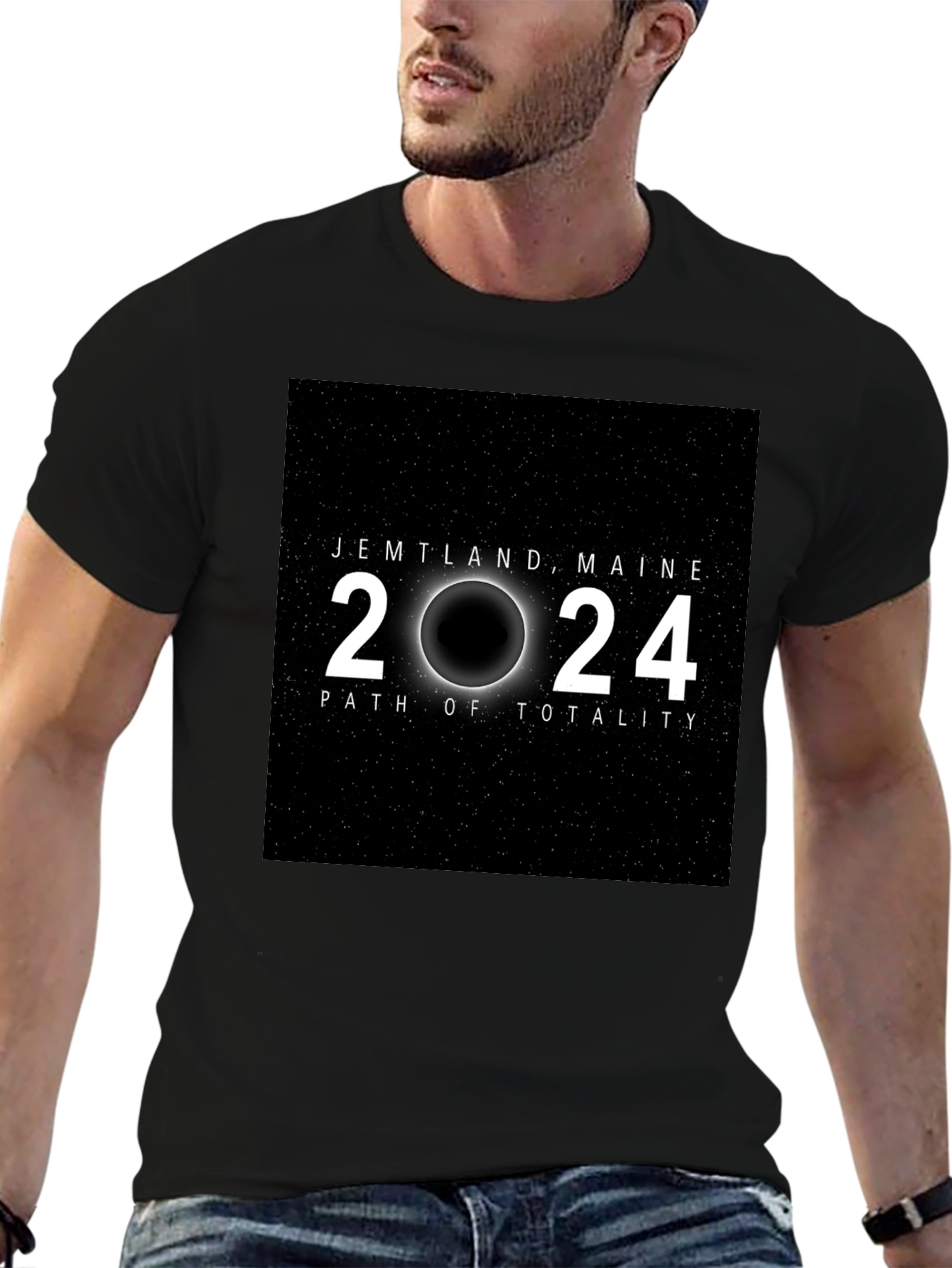 Jemtland Maine 2024 Path of Totality Black T-Shirt