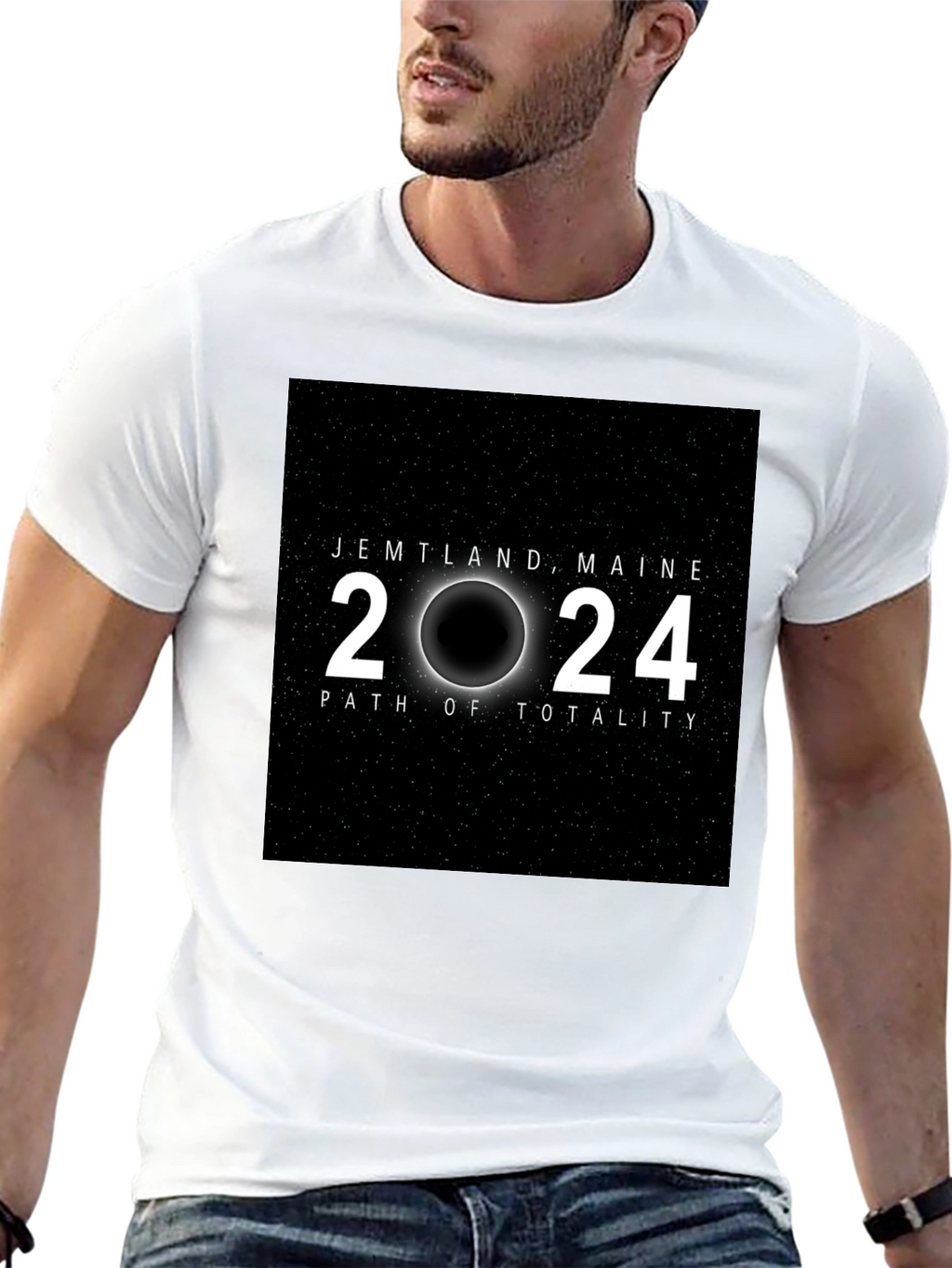 Jemtland Maine 2024 Path of Totality Black T-Shirt