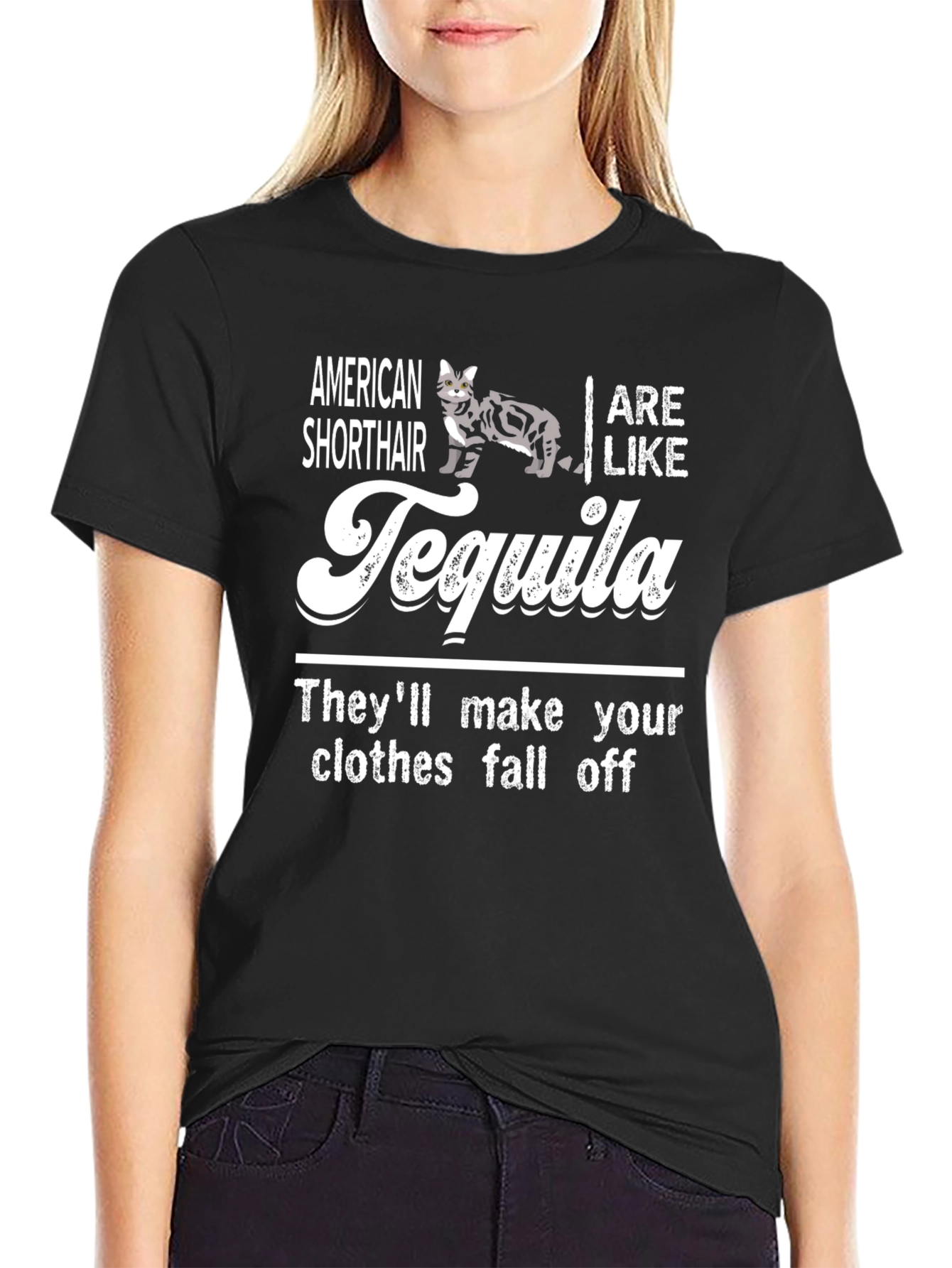 American Shorthair Tequila Graphic T-Shirt