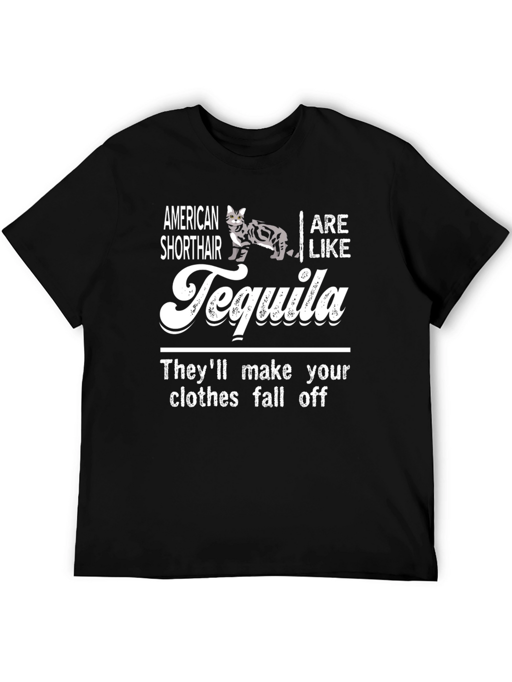American Shorthair Tequila Graphic T-Shirt