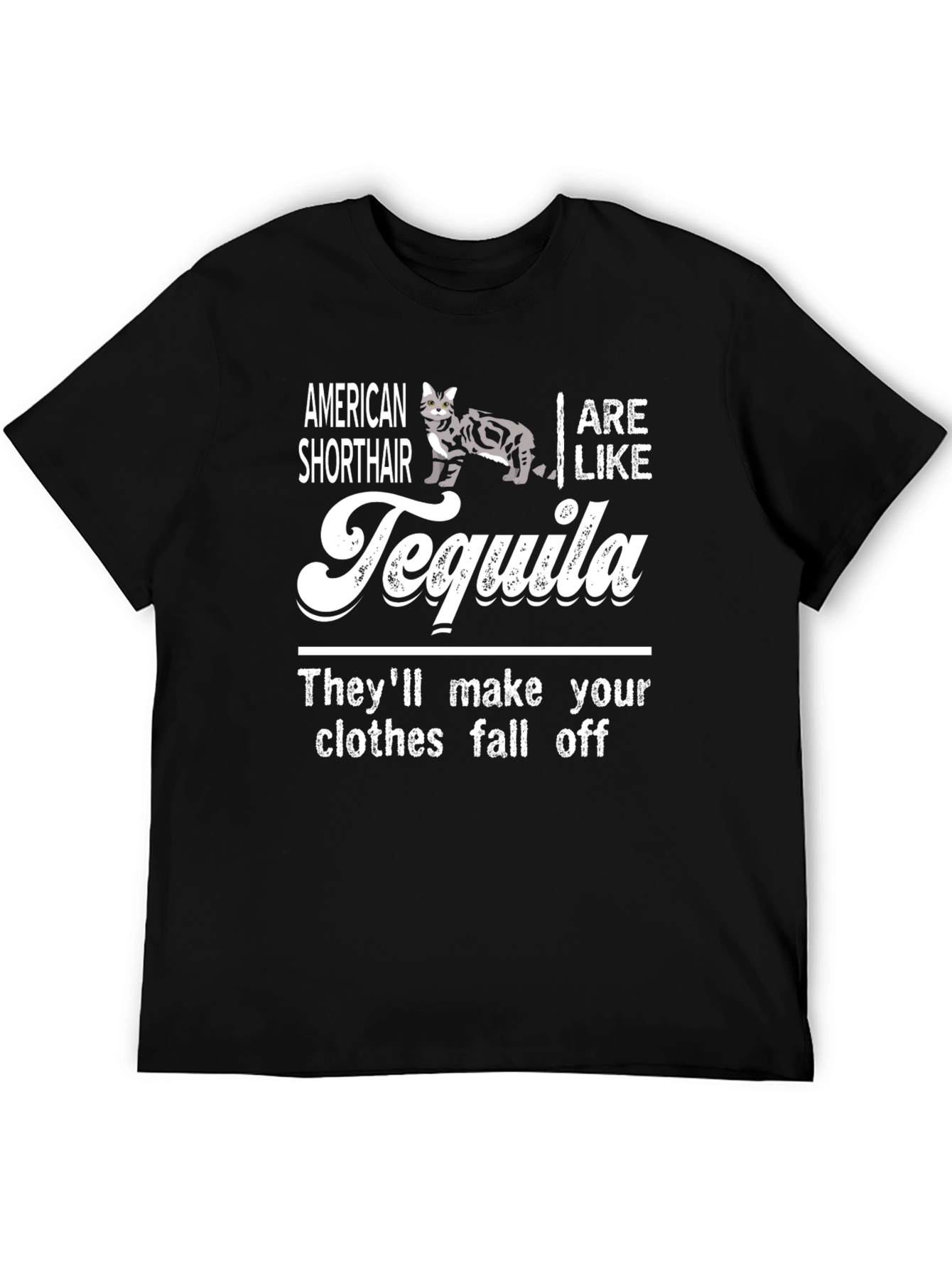 American Shorthair Tequila Graphic T-Shirt