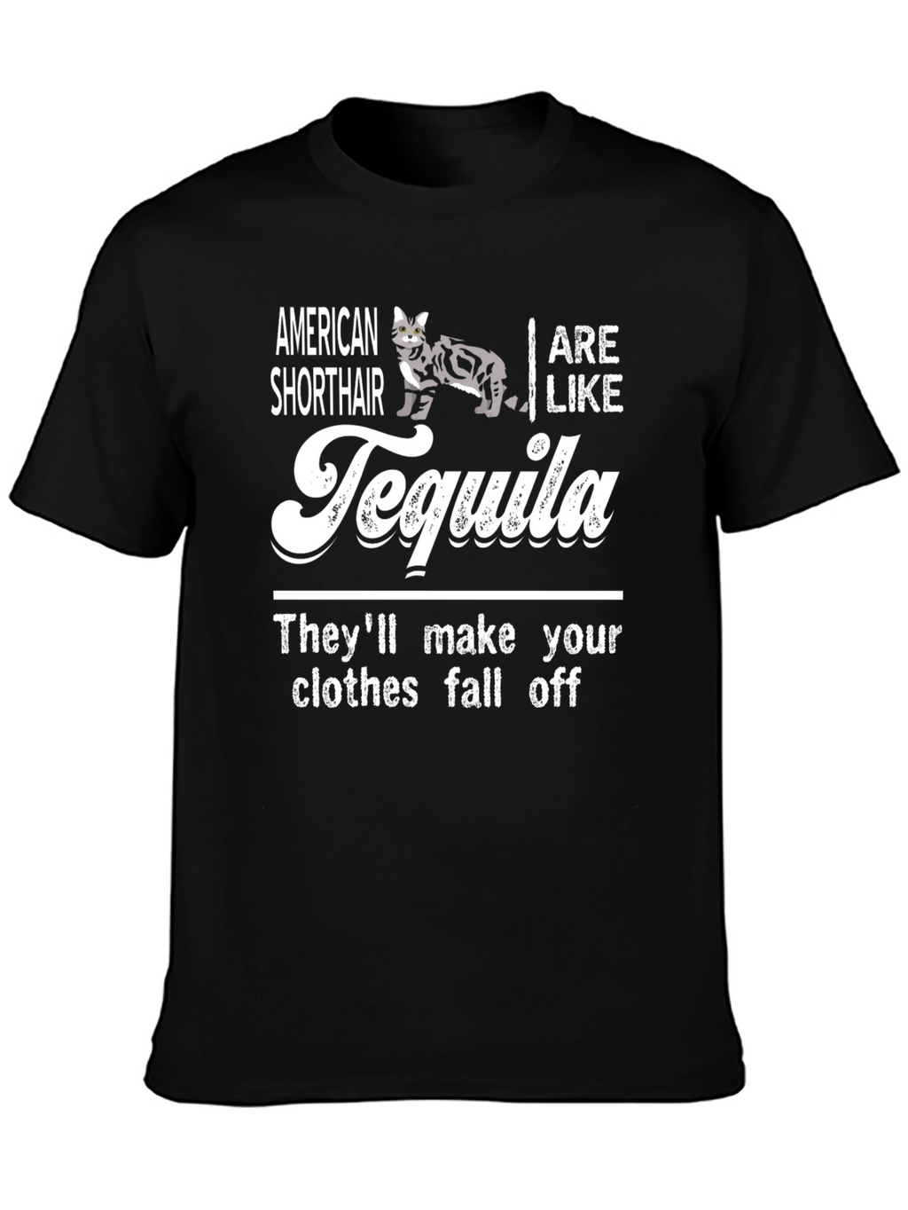 American Shorthair Tequila Graphic T-Shirt