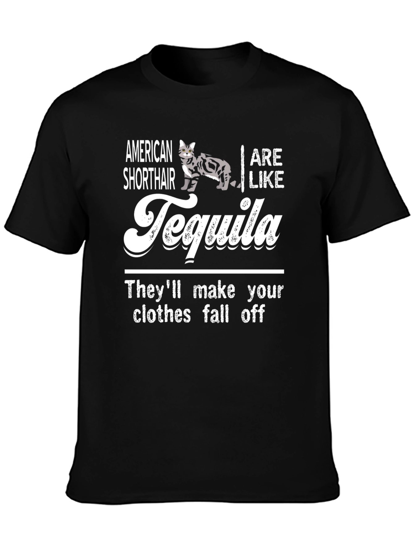American Shorthair Tequila Graphic T-Shirt