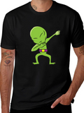 Dabbing Alien Graphic Tee - Mens Black T-Shirt