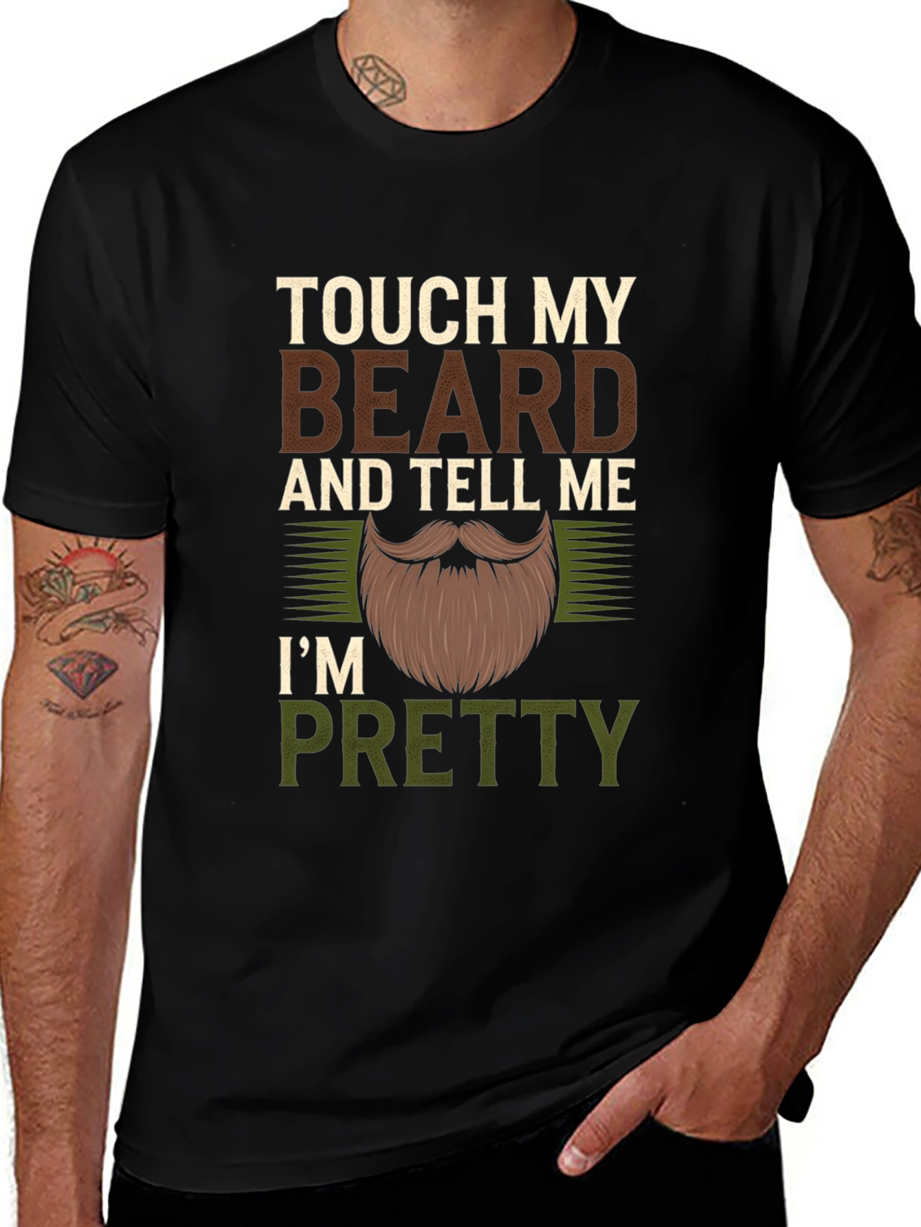 Touch My Beard Funny Mens Graphic T-Shirt