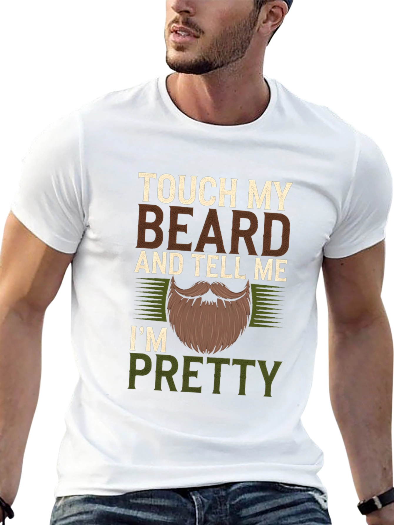 Touch My Beard Funny Mens Graphic T-Shirt