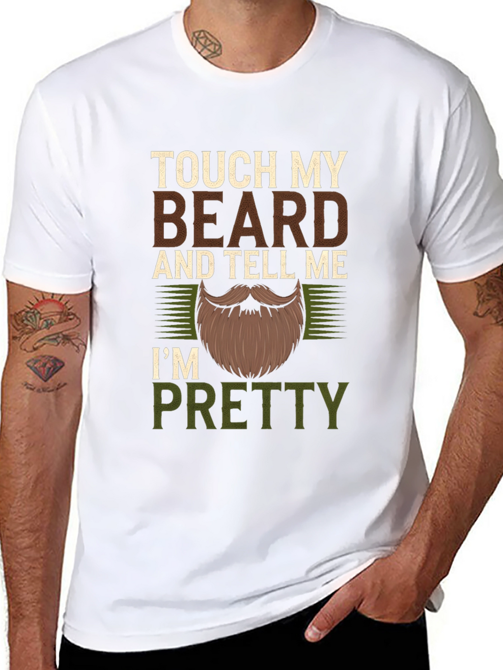 Touch My Beard Funny Mens Graphic T-Shirt