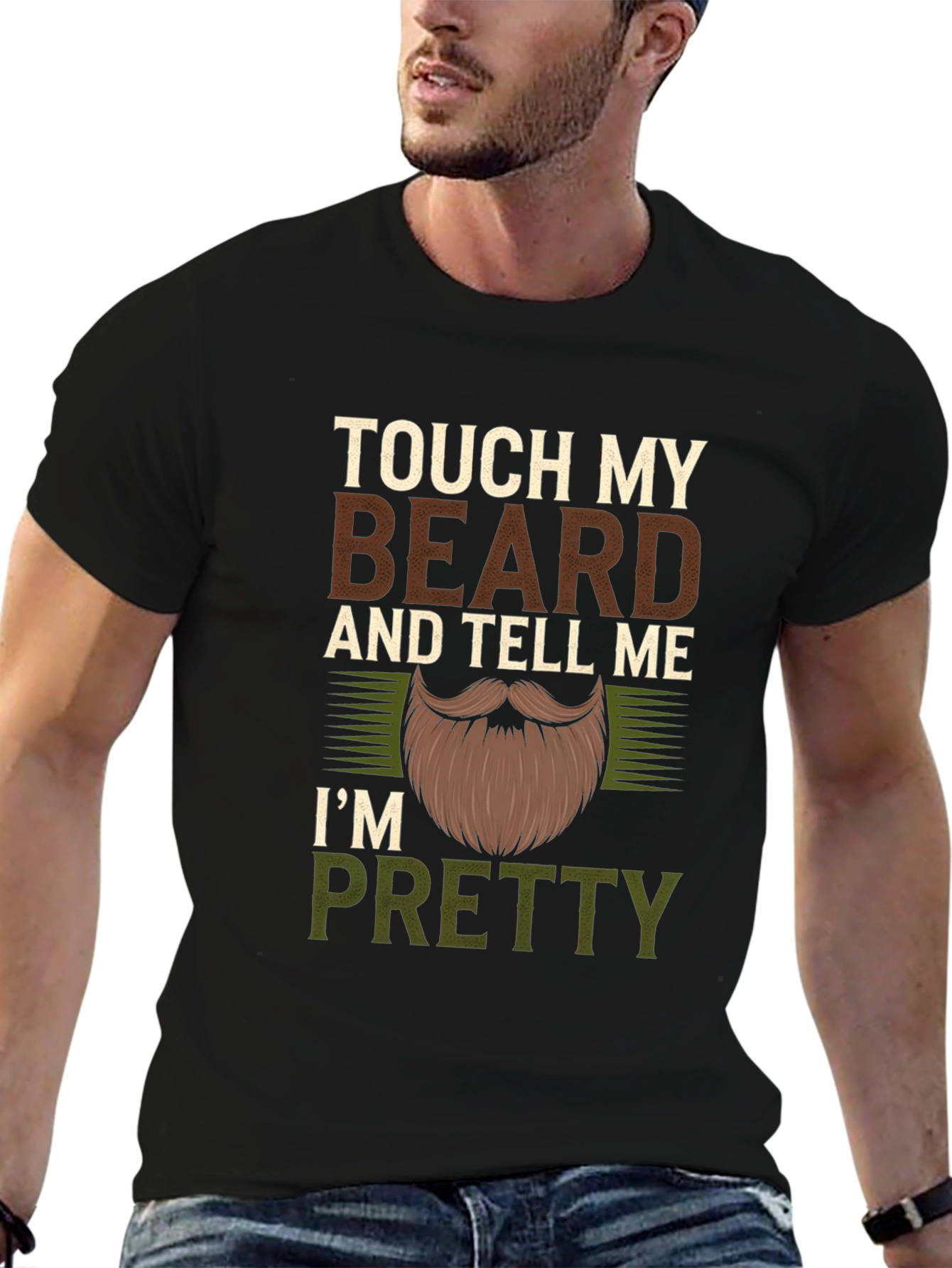 Touch My Beard Funny Mens Graphic T-Shirt