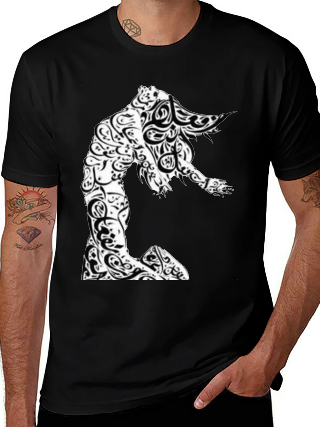 Abstract Art Graphic Tee - Black Unisex T-Shirt