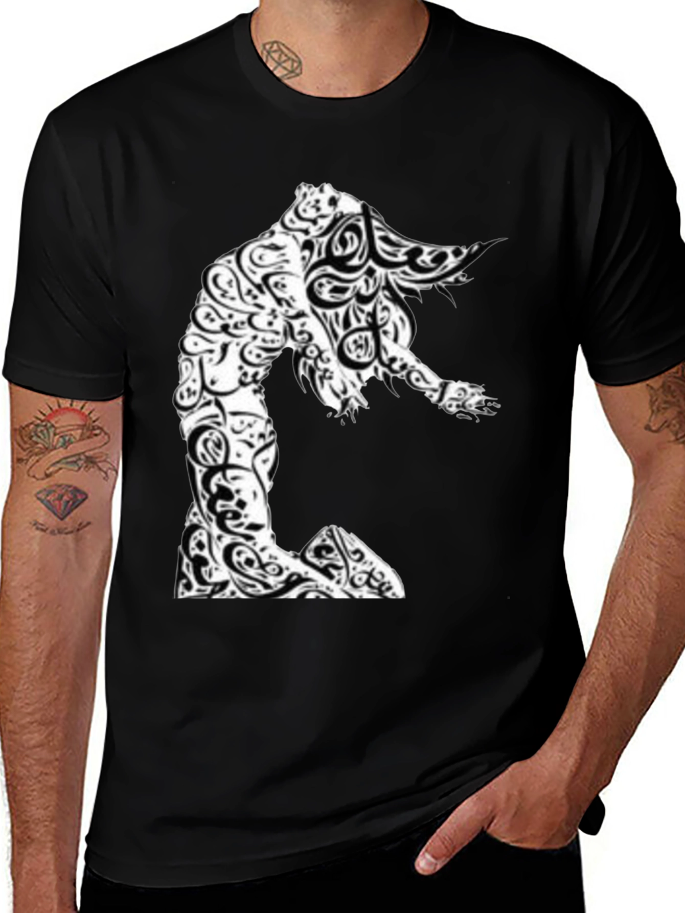 Abstract Art Graphic Tee - Black Unisex T-Shirt