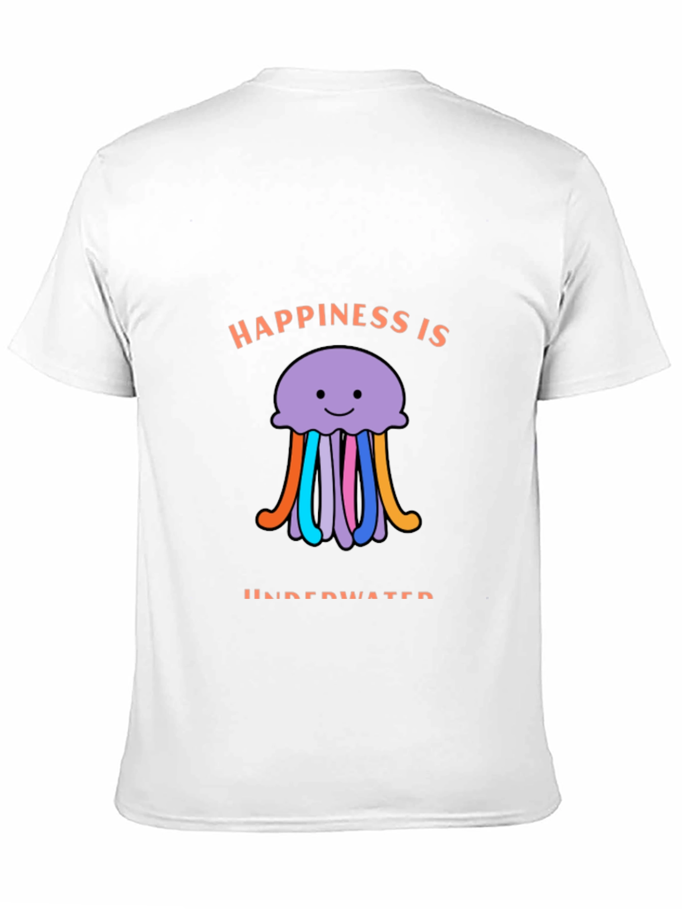 Happiness is Underwater T-Shirt - Black Jellyfish Design